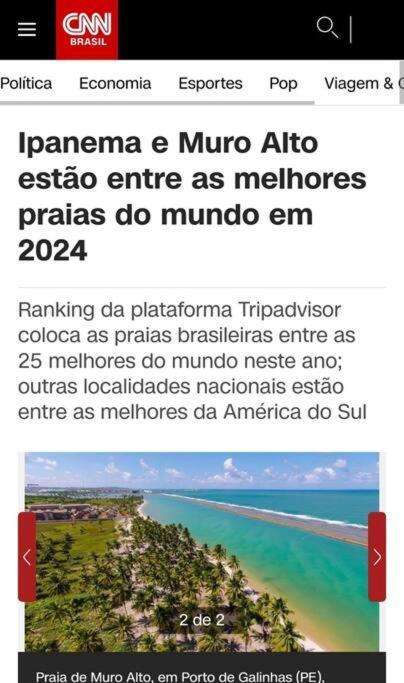 Apt Beira Mar Em Muro Alto Ao Lado Do Nanai Porto de Galinhas Exterior foto